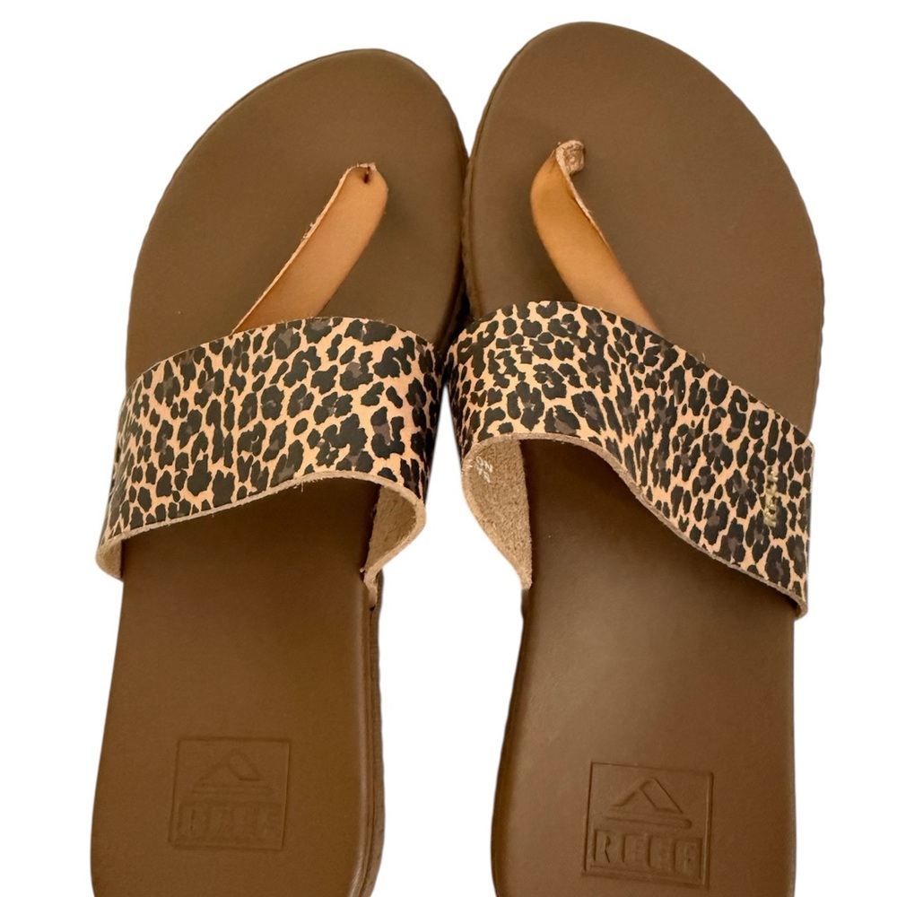 Reef Women's Sandals with Leopard Print Strap - Tan